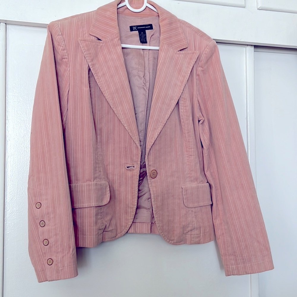 International Concepts Pink Corduroy Blazer Size Medium